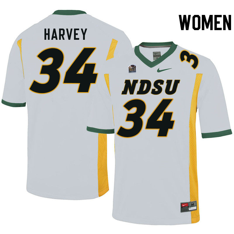 Women #34 Jonathan Harvey North Dakota State Bison College Football Jerseys Stitched-White